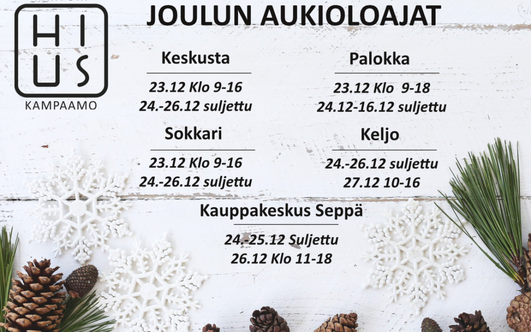 Joulun aukioloajat